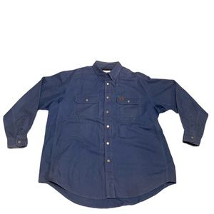 Wrangler Riggs Workwear Heavy Cotton Long Sleeve Snap Blue Men’s Size 3XL